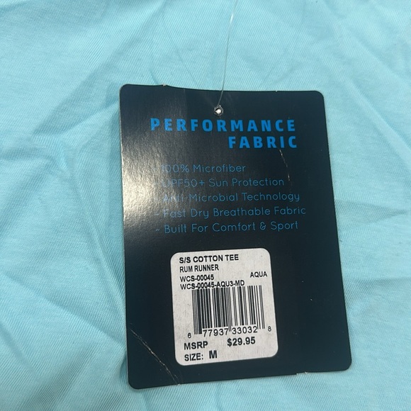 What The Fin Mens Happy Hour Short Sleeve Tee Aqua NWT Size M - Picture 4 of 7